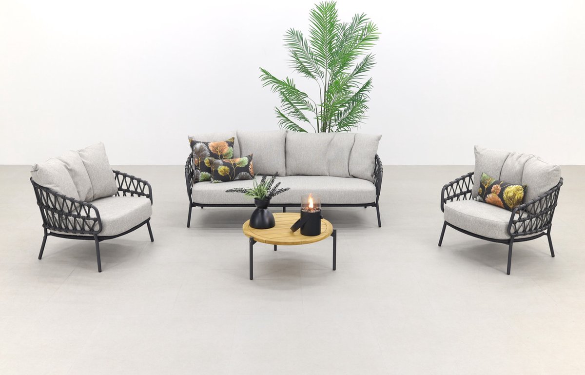 4 Seasons Calpi stoel-bank loungeset met Yoga koffietafel - 4-delig