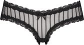 Hunkemöller Dames Lingerie Brazilian V-shape mesh - Zwart - maat S