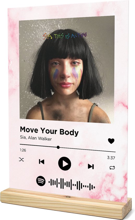 Songr Spotify Muziek Bordje - Move Your Body - Sia, Alan Walker - 20x30 -  Roze -... | bol.com