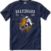 Skateboard | Skaten - Skateboard - T-Shirt - Unisex - Navy Blue - Maat 4XL