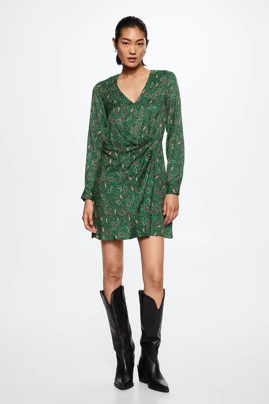 Mango Jurk Satijnen Paisley Jurk 37025935 43 Dames Maat XS bol