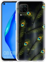 Huawei P40 Lite Hoesje Peacock Feathers Designed by Cazy