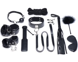 XR Brands Deluxe 10-Piece Bondage Set black