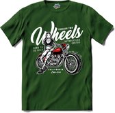 Forever Two Weels | Motor - Hobby - Vintage - T-Shirt - Unisex - Bottle Groen - Maat XXL