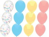 Haza Ballonnen - pastel kleuren mix verjaardag/thema feest - 12x stuks