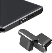 Prise anti-poussière USB-C pour smartphone/iPad/tablette/Macbook/ordinateur portable (lot de 2) - Housse pour appareils USB-C contre la poussière et la saleté Zwart