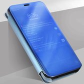 Folio Etui Spiegel Hoes Geschikt voor Samsung Galaxy S8 Doorzichtige Flap Blauw
