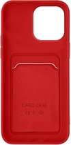 Geschikt voor Apple iPhone 14 Pro Max Soft Silicone Case Kaarthouder Forcell rood