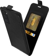 Geschikt voor Samsung S20 FE Vertical Flip Case met Kaarthouder Leer-Effect zwart