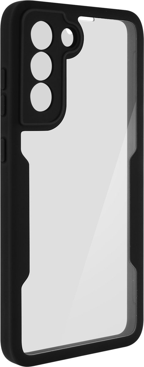 Integraal Hoesje Geschikt voor Samsung Galaxy S21 FE Achterkant plexiglas, zwart