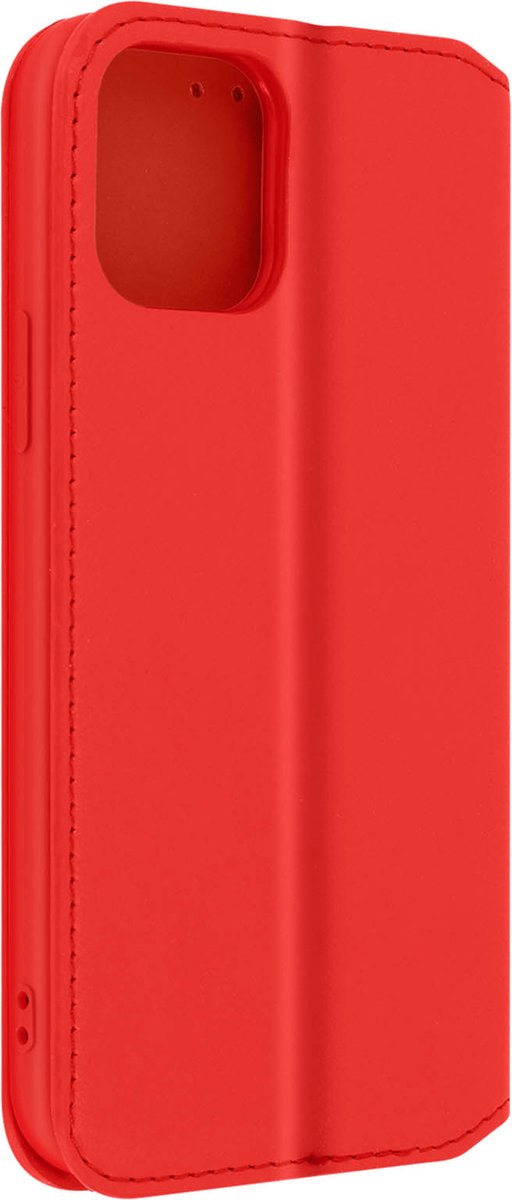 Avizar Hoesje Geschikt voor iPhone 12 Mini Portemonnee met Standfunctie, Rood