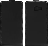 Geschikt voor Samsung A5 2017 Vertical Flip Case met Kaarthouder Leer-Effect zwart