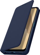 Hoes Geschikt voor Samsung Galaxy A12 klep portefeuille, video standaard blauw