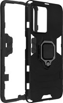 Geschikt voor Realme GT 2 Pro Hybride Sshokbestendige hoes met ringsteun zwart