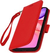 Cover Geschikt voor Apple iPhone 11 Flip Wallet Stand Video rode