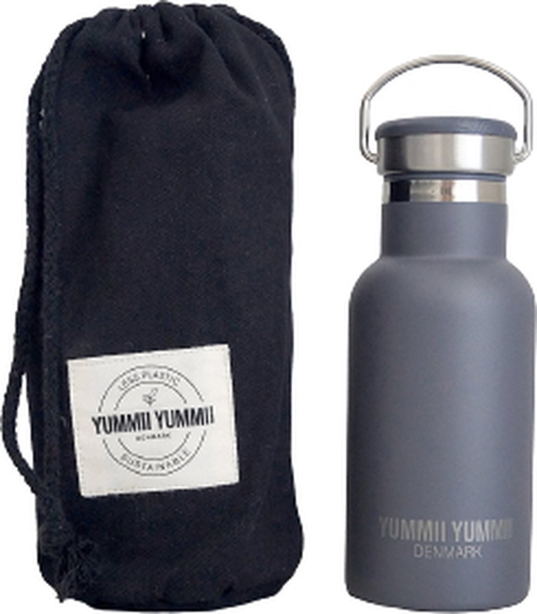 Yummii Yummii Charcoal Thermosfles - 350ml - RVS - Houtskool
