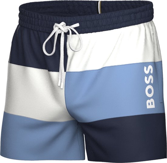 HUGO BOSS Court swim shorts - heren zwembroek - blauw-wit gestreept - Maat: S