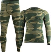 Heren Thermoset - Thermopak - Thermokleding - Lang - Camouflage Groen - Maat L/XL