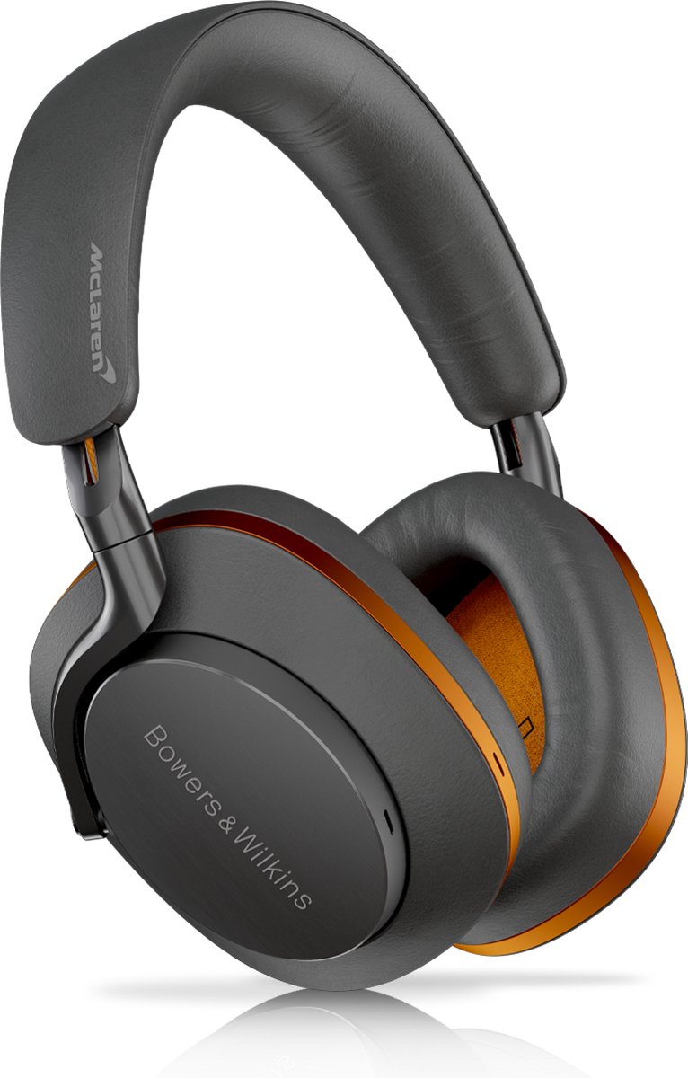 Bowers & Wilkins Px8 McLaren Edition, Flagship Draadloze Over-Ear Noise Cancelling Koptelefoon, Bluetooth 5.0, Snelladen, 30u Afspeeltijd, Ingebouwde Microfoon - Galvanisch Grijs & Papaya-Oranje