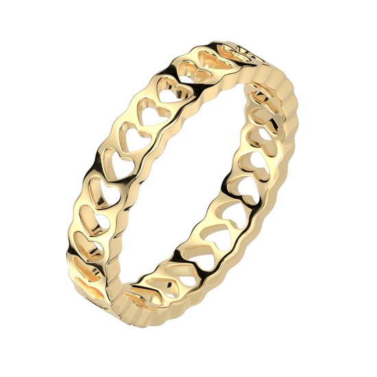 Bagues Femme - Ring Femme - Ring - Doré - Ring - Bagues - Bijoux Femme - Avec Motif Coeur - Yuna