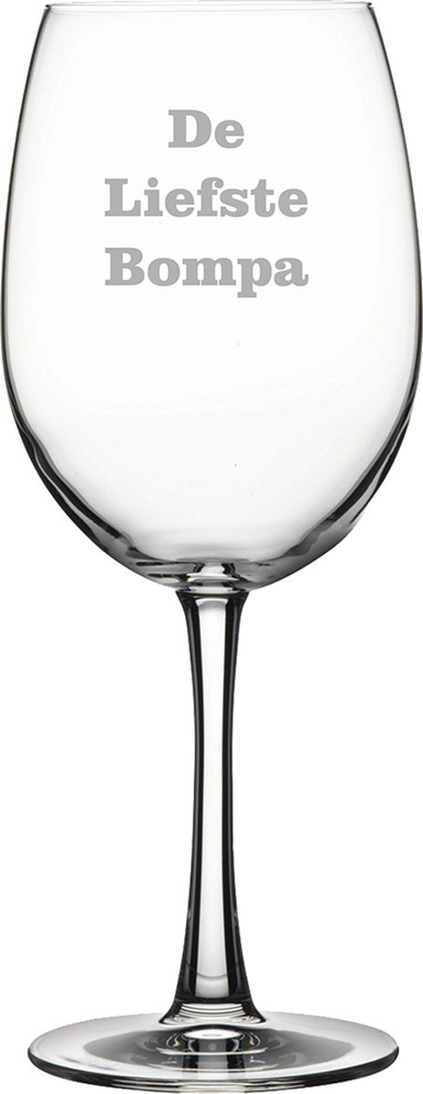 Rode wijnglas gegraveerd - 46cl - De Liefste Bompa