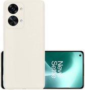 Hoes Geschikt voor OnePlus Nord 2T Hoesje Cover Siliconen Back Case Hoes - Wit