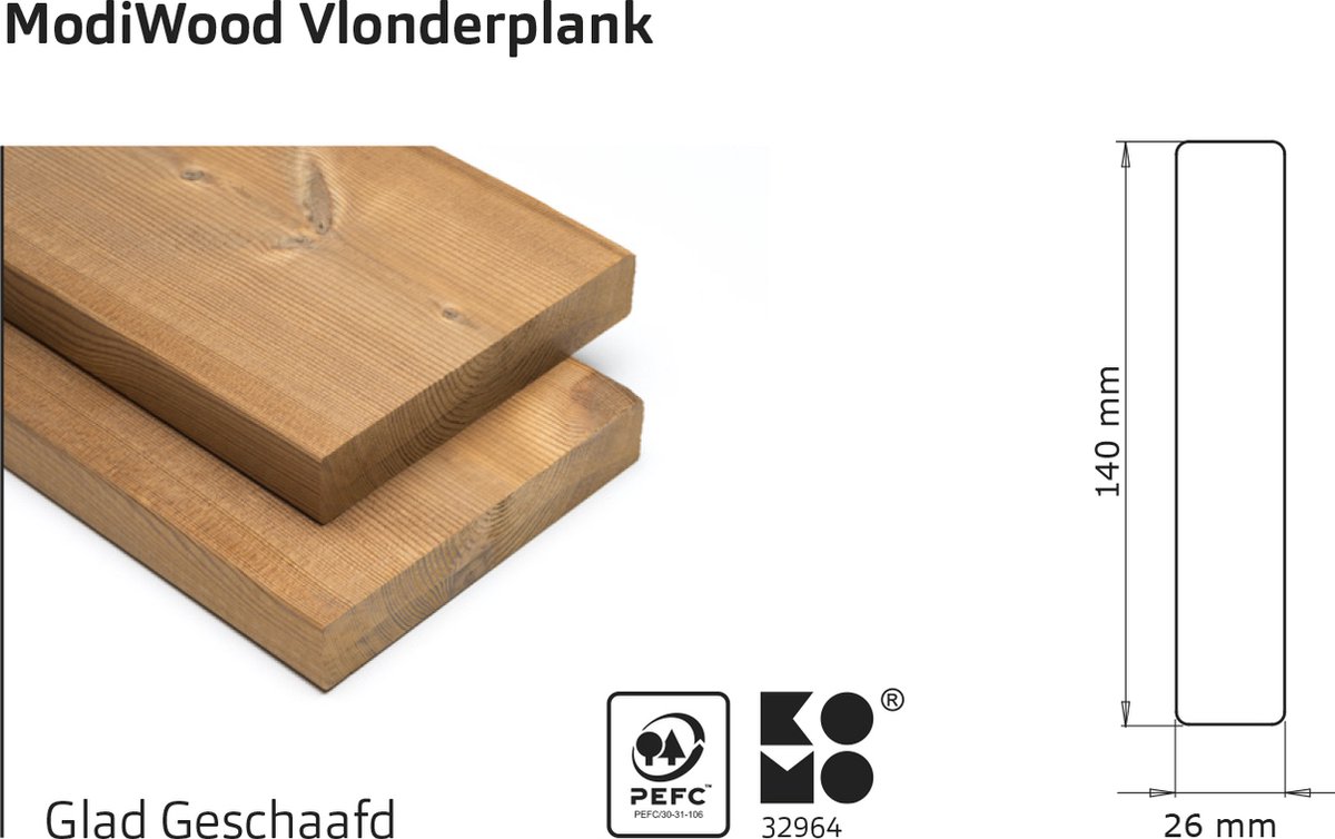 Bol.com Intergard Vlonderplanken thermisch gemodificeerd, glad geschaafd 420cm aanbieding
