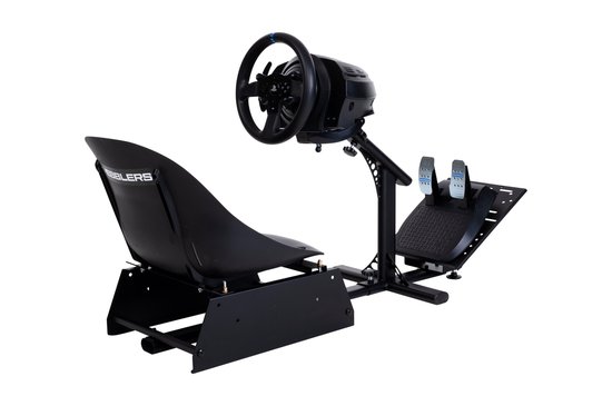 REBBLERS® Rookie Racestoel Junior - Gaming Cockpit simulator - zwarte kuip racestoel - voor Rallyracing, Formula races en andere racegames - incl. vloermat — afbeelding 3