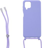 Ketting silicone telefoonhoesje Geschikt voor: Samsung Galaxy A12 - TPU - Silicone - Lila - ZT Accessoires