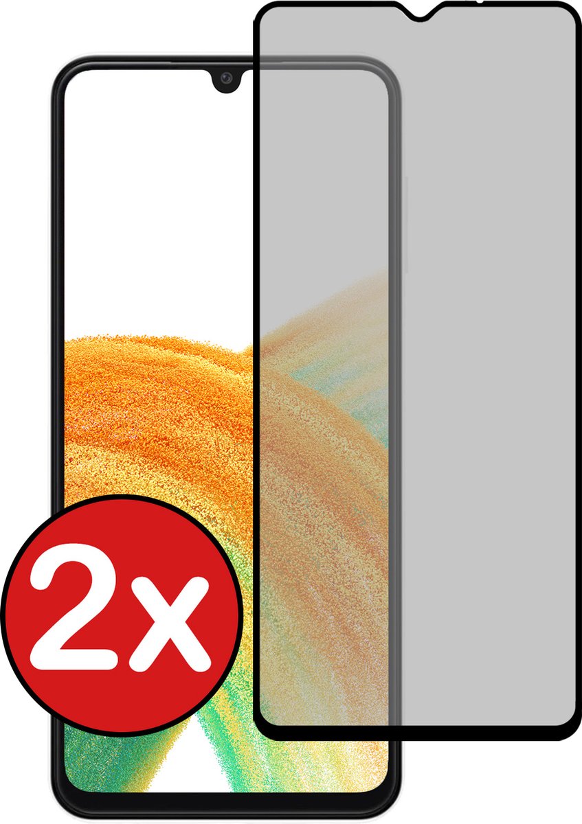 Screenprotector - 2 Stuks - Geschikt voor Samsung Galaxy A33 - Privacy Filter - Beschermglas - Gehard Glas - Tempered Glass - Screen Protector