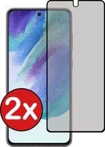Screenprotector Geschikt voor Samsung S21 FE Screenprotector Privacy Glas Gehard Full Cover - Screenprotector Geschikt voor Samsung Galaxy S21 FE Screenprotector Privacy Tempered Glass - 2 PACK.