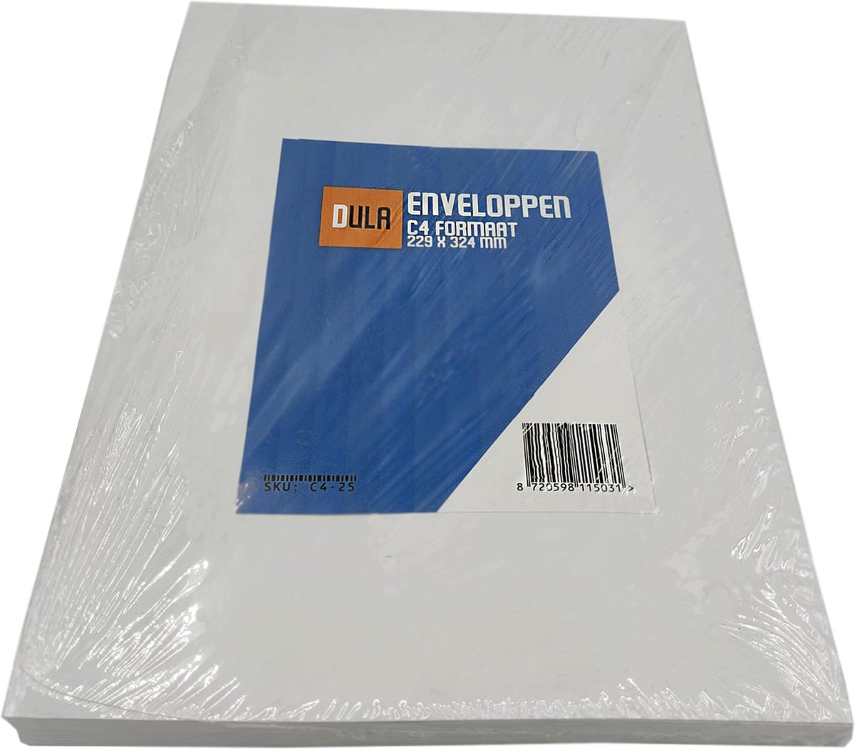 DULA - C4 Enveloppen A4 formaat wit - 229 x 324 MM - 25 stuks ...