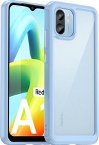 Mobigear Crystal Telefoonhoesje geschikt voor Xiaomi Redmi A1 4G Hoesje Hardcase Backcover Shockproof - Transparant / Blauw