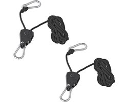 ProPlus Takel met Ratel en Touw - Capaciteit 68 kilo - 3 mm x 2.5 meter - 2 stuks