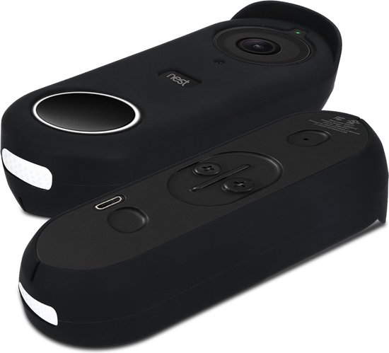 kwmobile hoes voor video deurbel - geschikt voor Nest Hello Video Doorbell - Siliconen case ter bescherming - In zwart van Merkloos — afbeelding 4