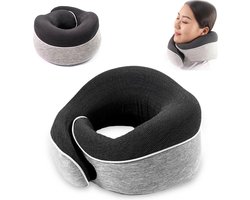 Luxe Reiskussen - Nekkussen voor Auto & Vliegtuig - met slaapmasker + oordopjes - Traagschuim – Neck Travel Pillow - Hoofdkussen voor Nekklachten – Neksteun Kussen – Reisaccessoires