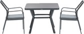 Garden Impressions Ross tuinset 3-delig zwart - Mina tuintafel 90x90 cm