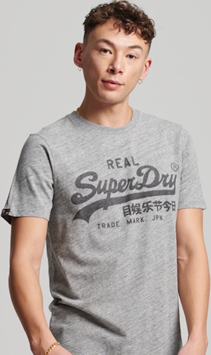 Superdry Heren tshirt Vintage Logo T-shirt Grijs