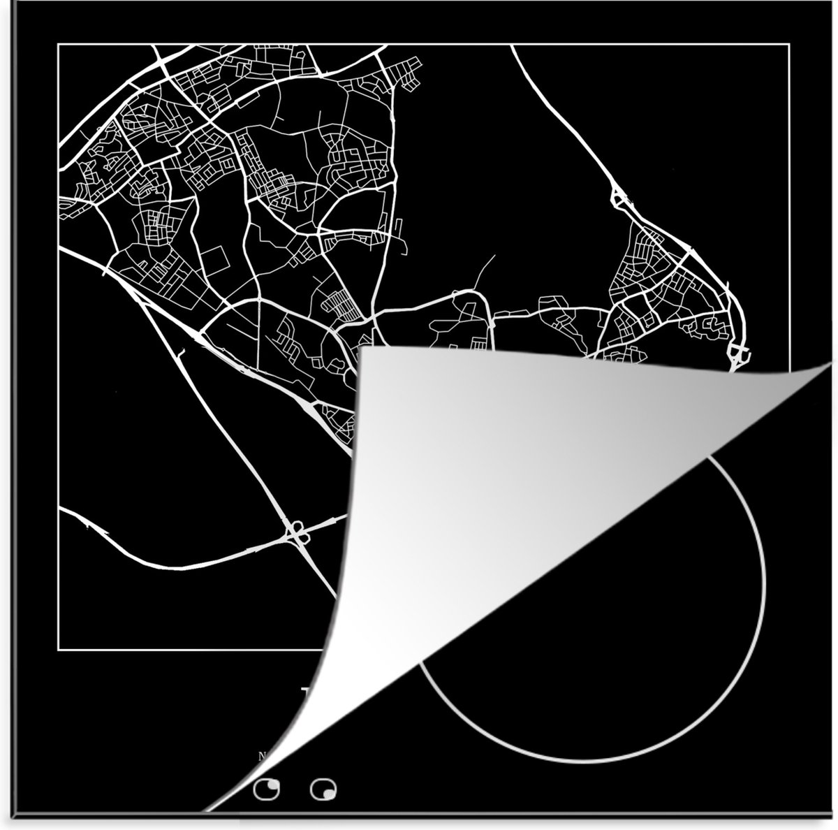 Inductie beschermer - Inductie Mat - Kookplaat beschermer - Stadskaart - Heerlen - Kaart - Plattegrond - Inductie beschermer - Inductie Mat - Kookplaat Beschermer - 78x78 cm - Afdekplaat inductie - Inductiebeschermer