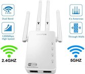 Bol.com 1200Mbps WiFi versterker-Dual band Wifi Signaal Extender Booster- Wifi Repeater met 4 antennes aanbieding