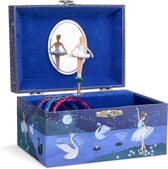 Jewelkeeper® Muziek- en Sieradendoosje voor Meisjes - Muziek en draaiende ballerina - Glitter ontwerp - Zwanenmeer melodie