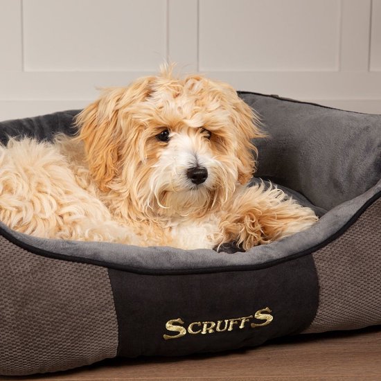Scruffs Chester Box Bed - Hondenmand Zacht en Stevig - Anti-Slip - Wasbaar - Grijs - S - Scruffs