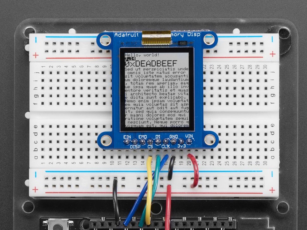 SHARP Memory Display Breakout - 1.3 inch 168x144 Monochrome Adafruit 3502