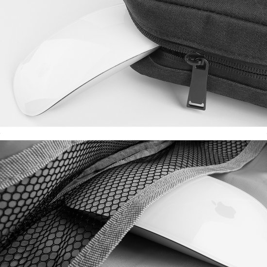 Housse pour ordinateur portable 13 pouces - Housse pour ordinateur portable - Housse pour tablette - avec pochette organiseur de câbles - Zwart