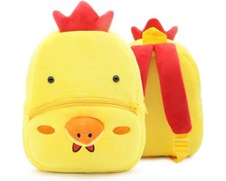 BoefieBoef Kuikentje peuter / kleuter rugtas - Chicken little kinder rugzak - jongens en meisjes - 6 liter - 0 tot 4 jaar oud - dierentas - peuterspeelzaal - opvang - gymtas - speelzaal - bso - baby backpack - geel - kip - haan - boerderij