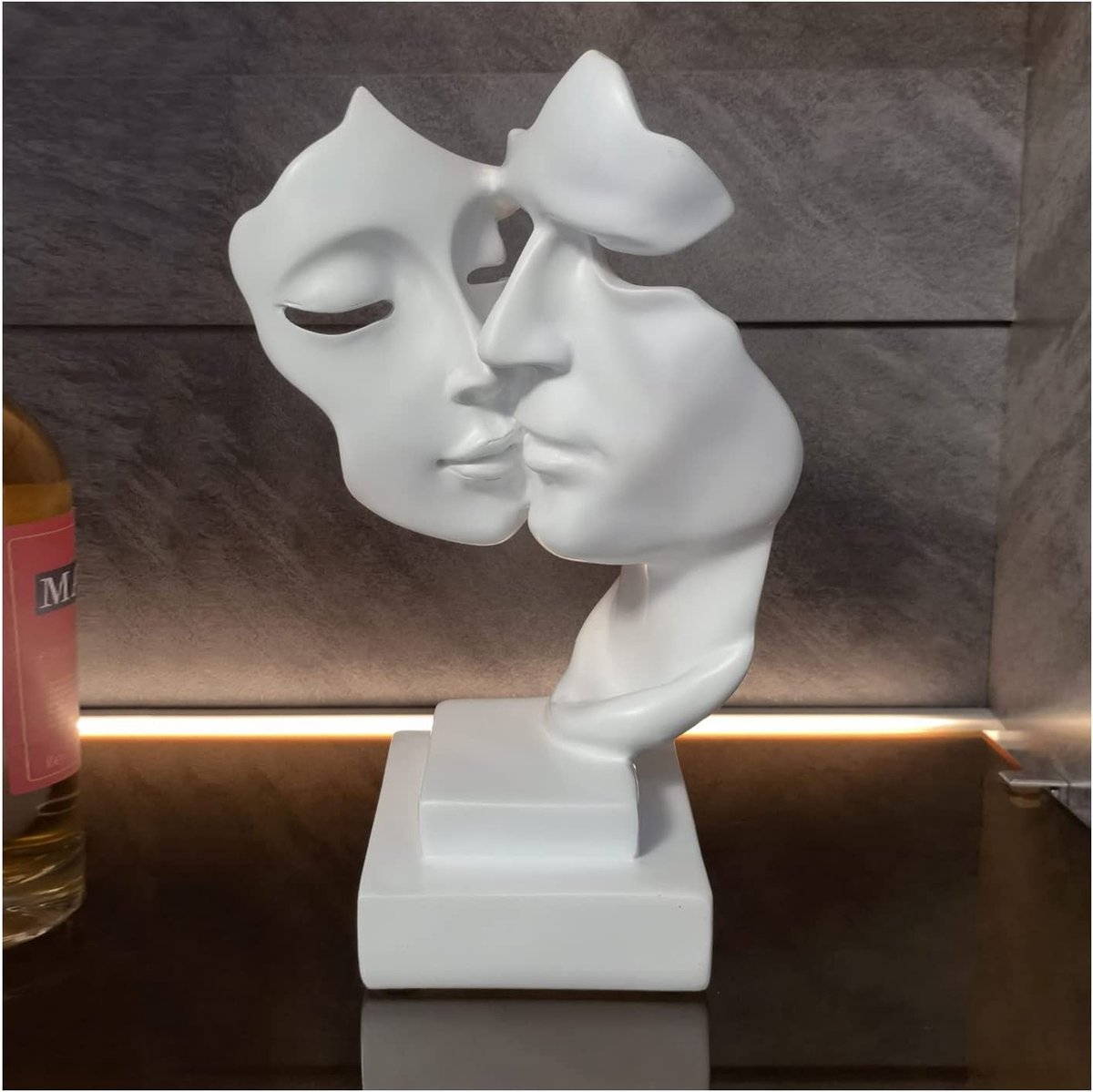 Sculptuur wit, moderne abstracte kunst sculpturen decoratie, voor woonkamer, bar, slaapkamer, paar standbeeld cadeau, hars