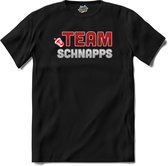 Team Schnapps | Grappige apres ski dank kleding | Wintersport shirt - T-Shirt - Unisex - Zwart - Maat M