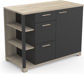 Belfurn - meuble de cuisine - meuble bas Atelier 120cm élément de cuisine avec 1 porte et 3 tiroirs