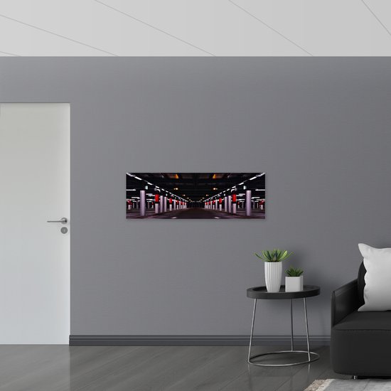 WallClassics - Bois - Parking vide - 120x40 cm - 9 mm d'épaisseur - Photo sur Bois (Avec Système d'accrochage)