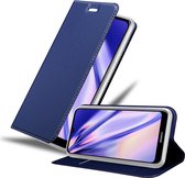 Cadorabo Hoesje geschikt voor Huawei Y6S in CLASSY DONKER BLAUW - Beschermhoes met magnetische sluiting, standfunctie en kaartvakje Book Case Cover Etui